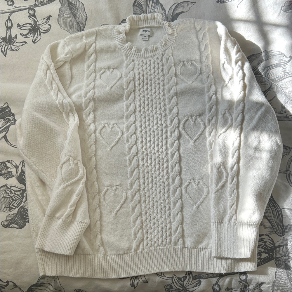 J. Crew Cream Cable Knit Sweater